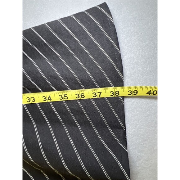 Loft Sundress Size 2 Black and White Pinstripe Fit Flare Linen Blend Graduation - Picture 8 of 12
